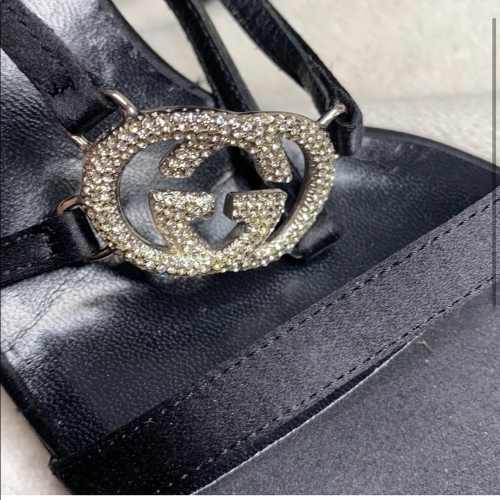 Authentic Vintage Gucci Sandals w. Rhinestone GG - Picture 3 of 4